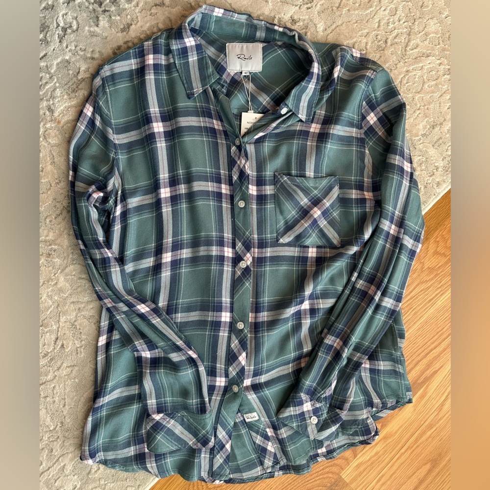 NWT Rails blue flannel size S